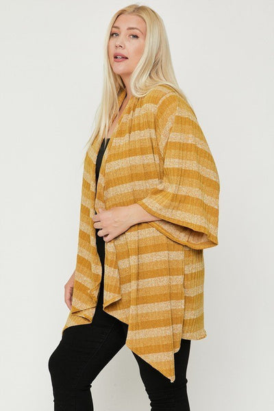 Kimono Style Striped Cardigan - FabulousFixx