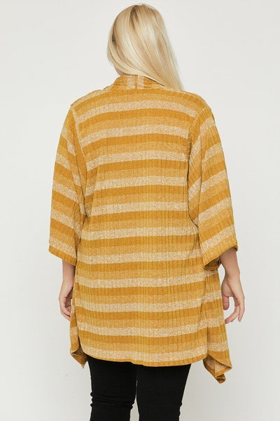 Kimono Style Striped Cardigan - FabulousFixx