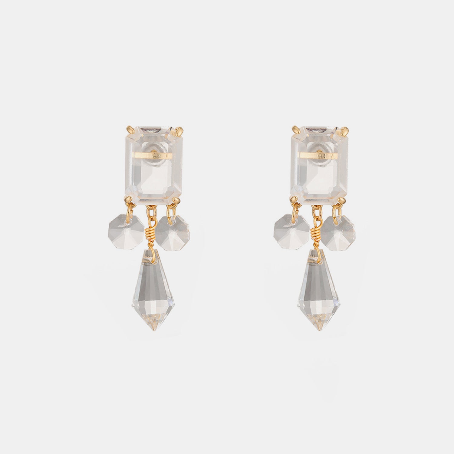 Alloy Glass Dangle Earrings