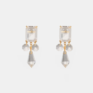 Alloy Glass Dangle Earrings