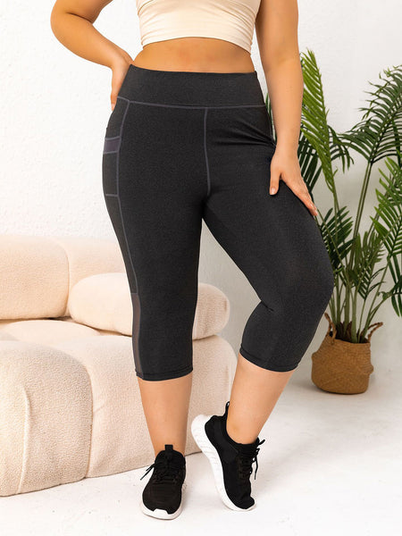 Plus Size Pocketed High Waist Active Leggings