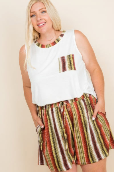Solid Sleeveless French Terry Tank Top