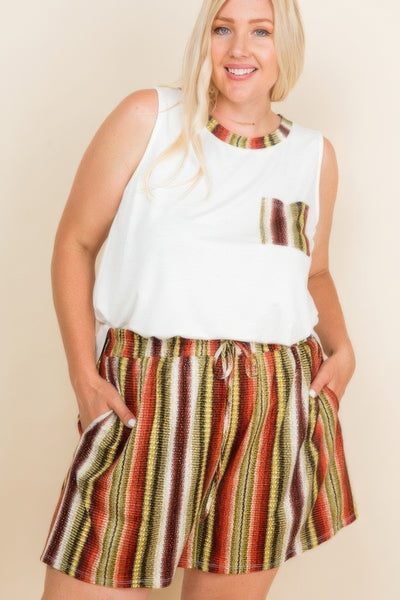 Solid Sleeveless French Terry Tank Top