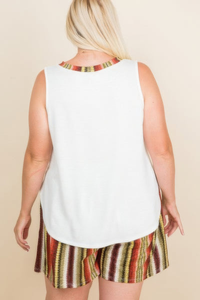 Solid Sleeveless French Terry Tank Top