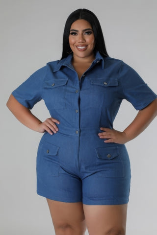 Semi-Stretch Romper