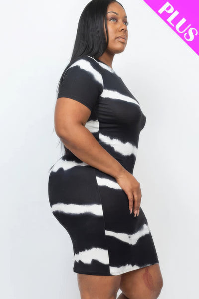 Tie-Dye Print Bodycon Dress