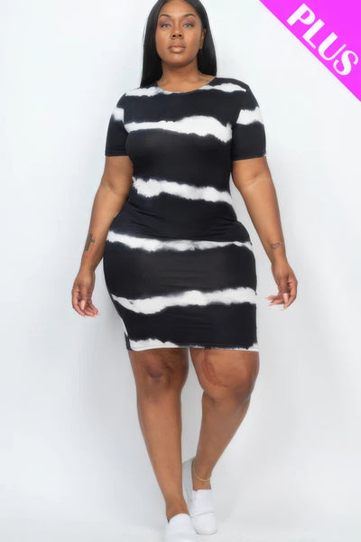 Tie-Dye Print Bodycon Dress