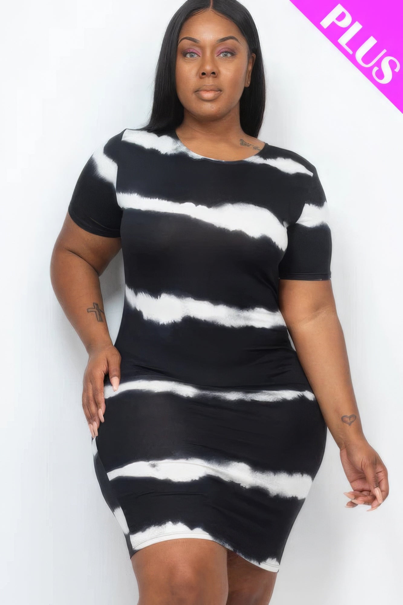 Tie-Dye Print Bodycon Dress