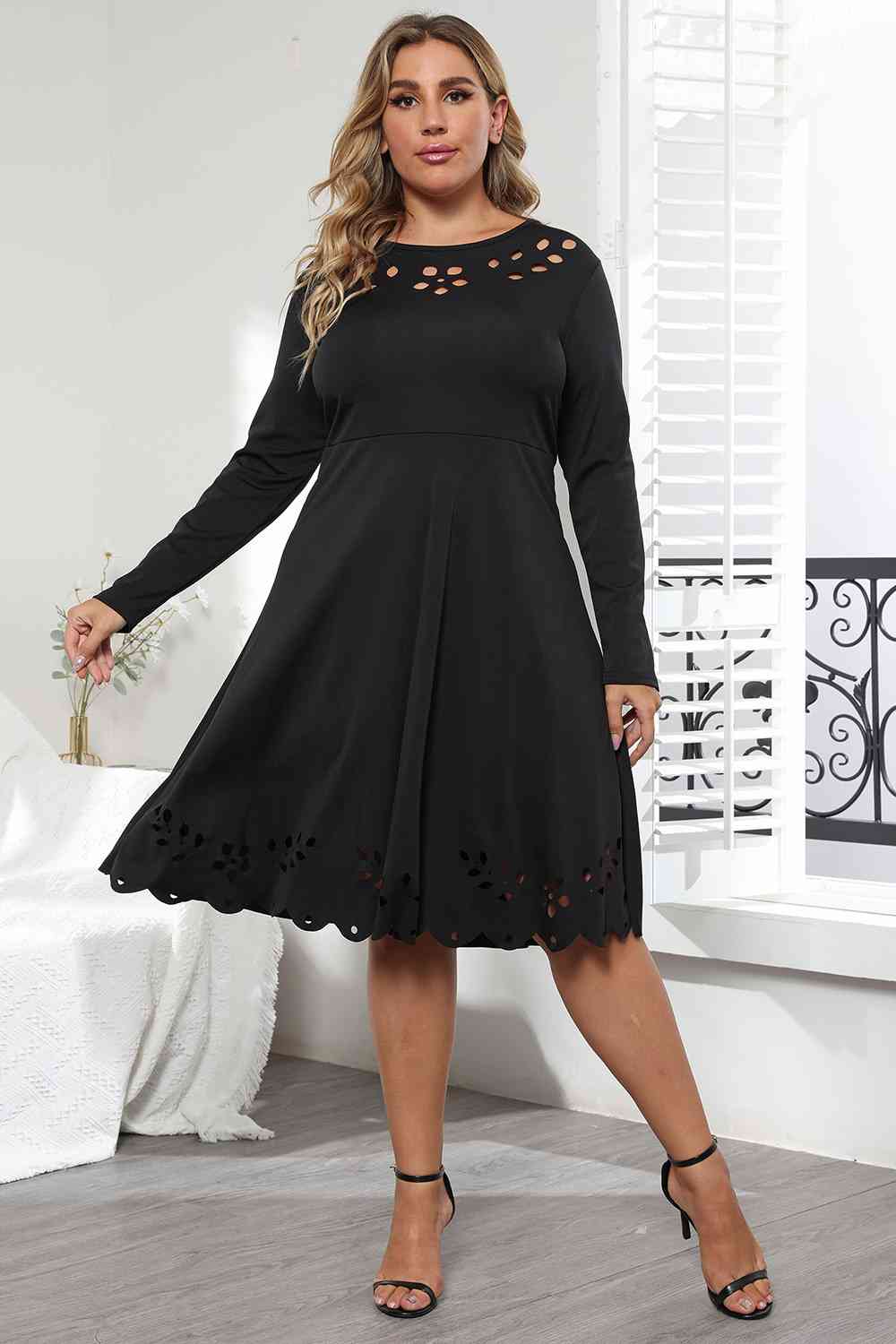 Long Sleeve Cutout Detail Dress