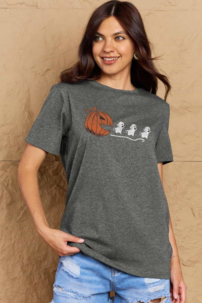 Simply Love Full Size Jack-O'-Lantern Graphic Cotton Tee