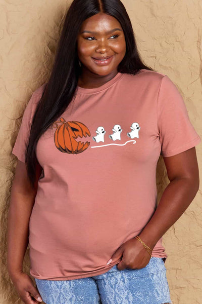 Simply Love Full Size Jack-O'-Lantern Graphic Cotton Tee