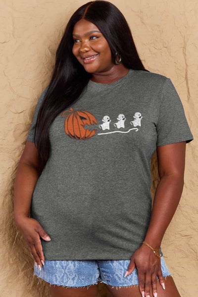 Simply Love Full Size Jack-O'-Lantern Graphic Cotton Tee