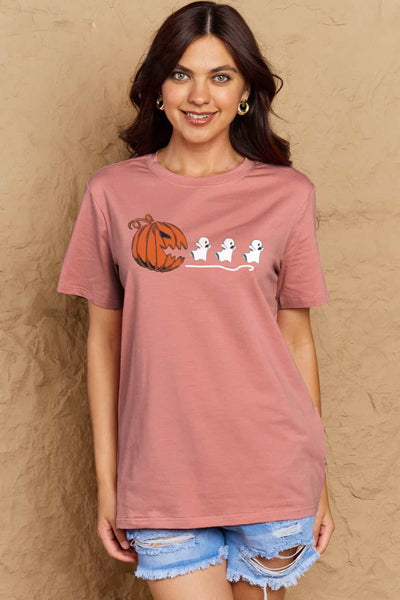 Simply Love Full Size Jack-O'-Lantern Graphic Cotton Tee