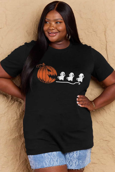 Simply Love Full Size Jack-O'-Lantern Graphic Cotton Tee