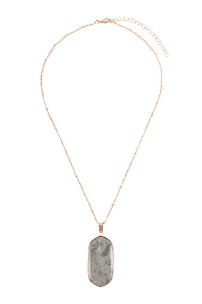 Hdn3184 - Stone Pendant Charm Necklace - FabulousFixx