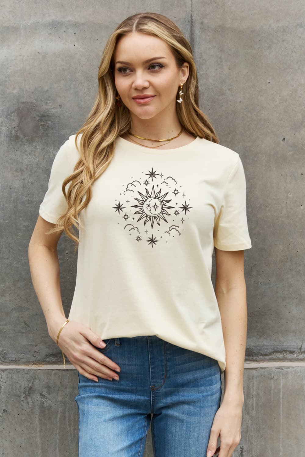 Simply Love Full Size Celestial Graphic Short Sleeve Cotton Tee