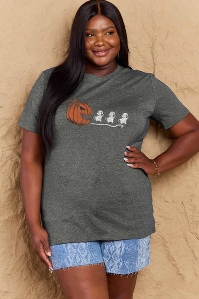 Simply Love Full Size Jack-O'-Lantern Graphic Cotton Tee