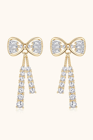 1.12 Carat Moissanite 925 Sterling Silver Bow Earrings