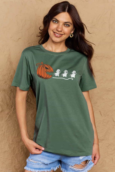 Simply Love Full Size Jack-O'-Lantern Graphic Cotton Tee