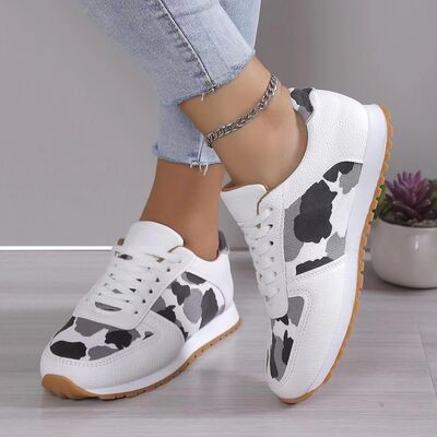 Tied Printed PU Leather Athletic