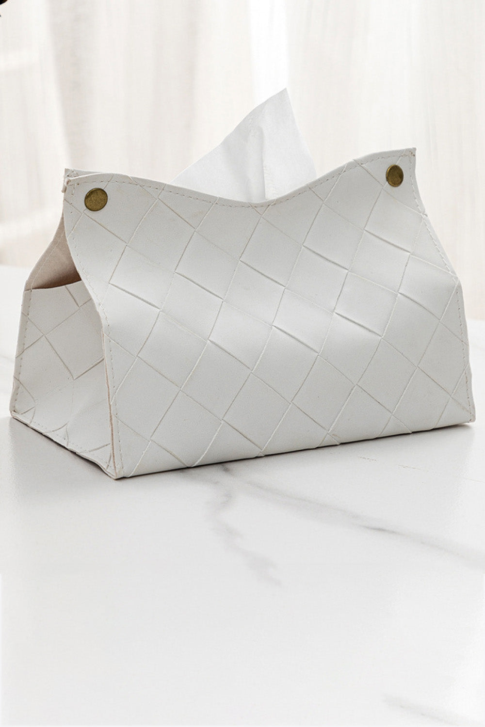 2-Pack Woven PU Tissue Box Covers