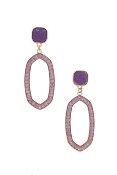 Beaded Oval Post Drop Earring - FabulousFixx