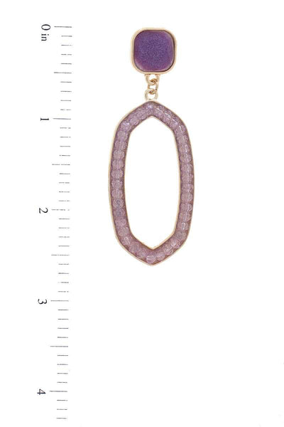 Beaded Oval Post Drop Earring - FabulousFixx