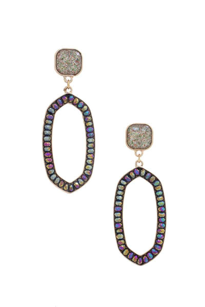Beaded Oval Post Drop Earring - FabulousFixx