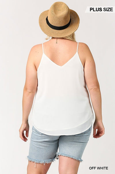 Plunging V-Neckline Lattice Top with Scalloped Lace - FabulousFixx