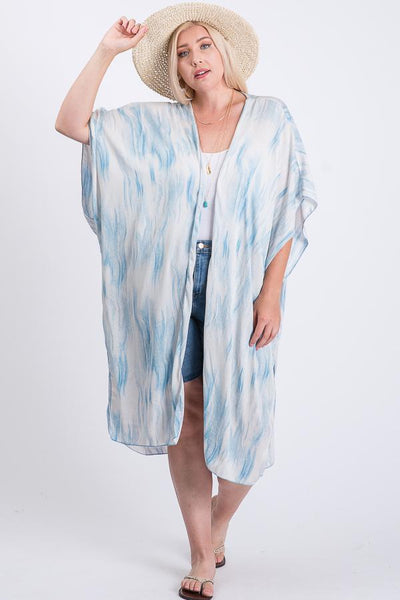 Zebra Print Short Sleeve Maxi Kimono - FabulousFixx