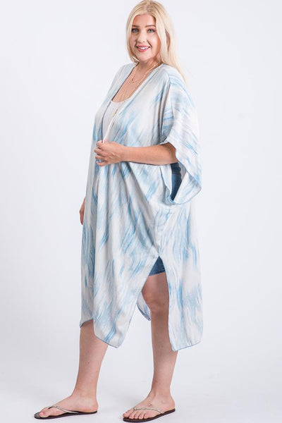 Zebra Print Short Sleeve Maxi Kimono - FabulousFixx