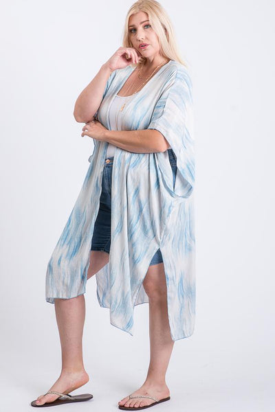 Zebra Print Short Sleeve Maxi Kimono - FabulousFixx