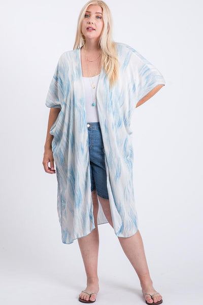 Zebra Print Short Sleeve Maxi Kimono - FabulousFixx
