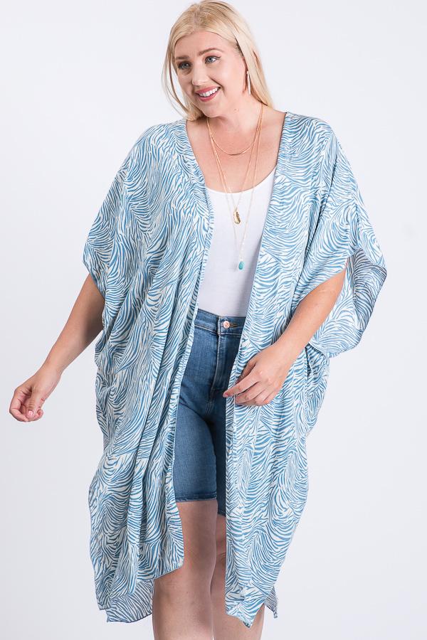 Zebra Print Short Sleeve Maxi Kimono - FabulousFixx