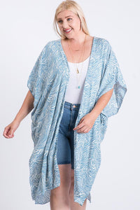 Zebra Print Short Sleeve Maxi Kimono - FabulousFixx