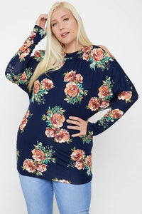 Flattering Cutout Details Floral Print Top - FabulousFixx