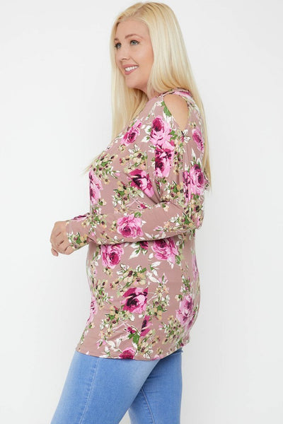 Flattering Cutout Details Floral Print Top - FabulousFixx