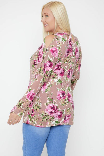 Flattering Cutout Details Floral Print Top - FabulousFixx