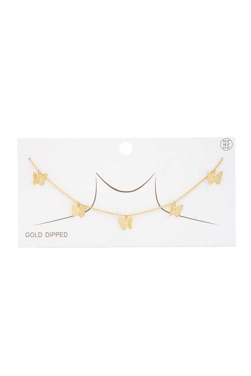 Butterfly Charm Gold Dipped Necklace - FabulousFixx