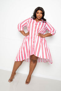Stripe Shirt Dress - FabulousFixx