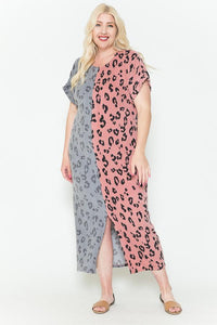 Front Slit Dolman Leopard Print Maxi Dress - FabulousFixx