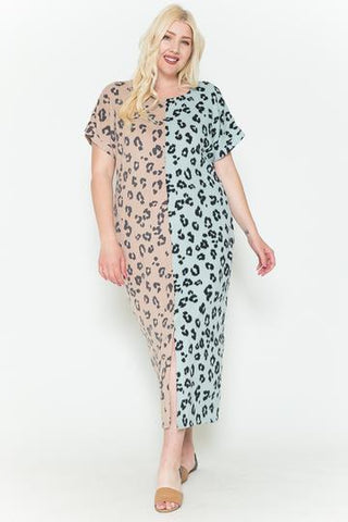 Front Slit Dolman Leopard Print Maxi Dress - FabulousFixx