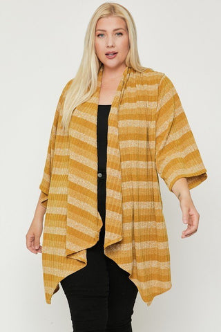 Kimono Style Striped Cardigan - FabulousFixx