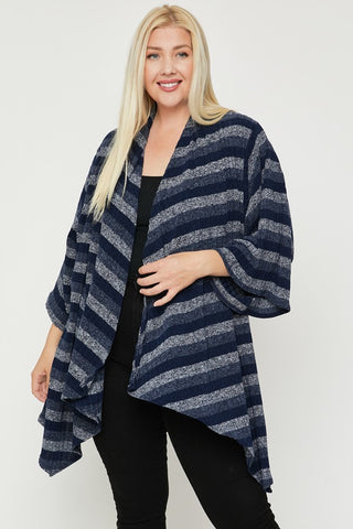 Kimono Style Striped Cardigan - FabulousFixx