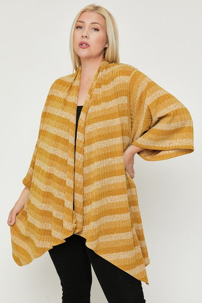 Kimono Style Striped Cardigan - FabulousFixx