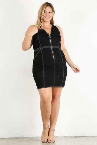 Junior Solid Bodycon Mini Dress - FabulousFixx