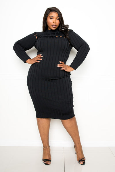 Bodycon Sweater Dress with Knot Detail - FabulousFixx