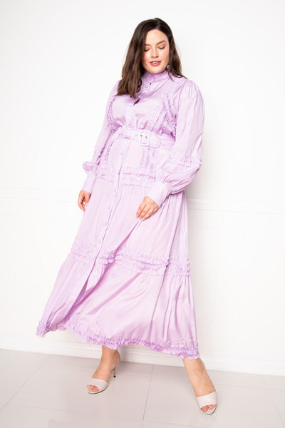 Belted Shirt Dress with Ruffle Detail - FabulousFixx