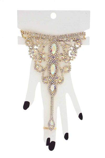 Marquise Rhinestone Hand Ring Bracelet - FabulousFixx