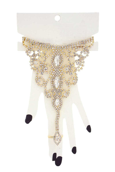 Marquise Rhinestone Hand Ring Bracelet - FabulousFixx